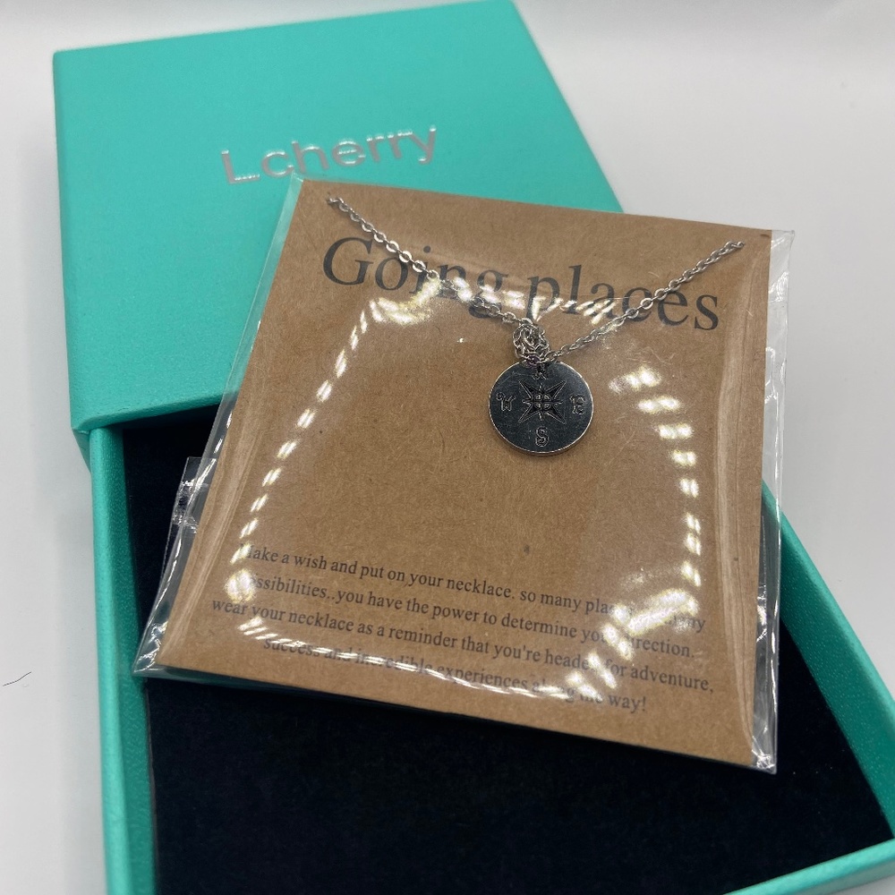 Lcherry Going Places Compass Necklace